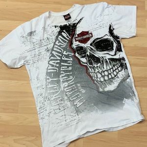 Harley Davidson Mega Skull Men’s White Tee